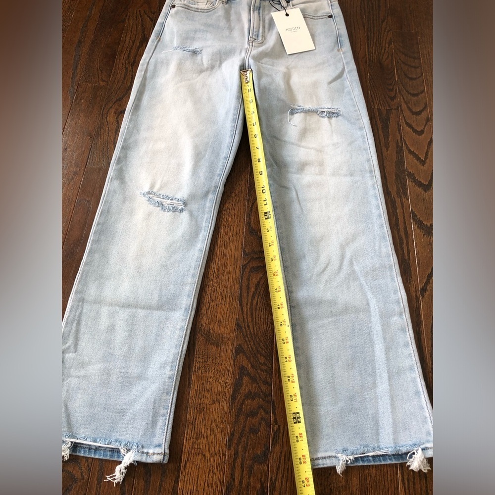 NWT HIDDEN Jeans Women’s 29 Fray Hem Ankle Cigarette Skinny Jeans in Light Wash - Picture 5 of 10